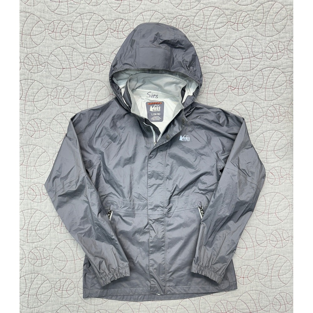 REI Co-op Rain Jacket Gray Rainwall / Kids' Large